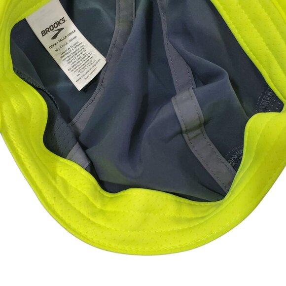 Brooks Running Base Hat Neon Yellow Black Training Apparel Adjustable Light - Picture 11 of 11
